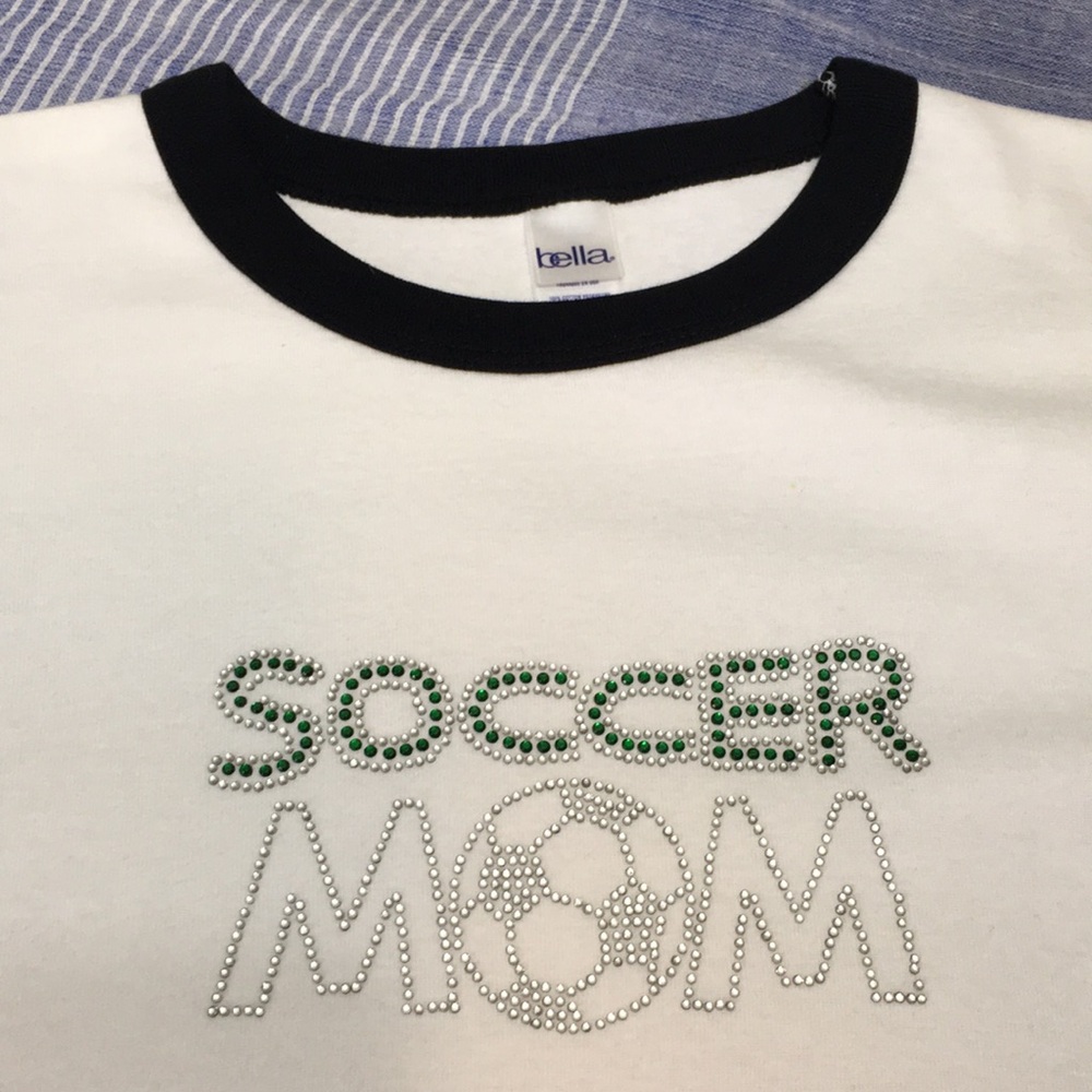 Soccer Mom β½οΈ Bling Crystals Bella T-Shirt - XL
